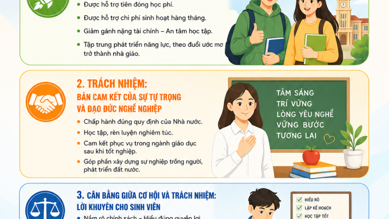 Bài 1: Chính sách hỗ trợ tiền đóng học phí và chi phí sinh hoạt đối với sinh viên sư phạm: Cơ hội và Trách nhiệm